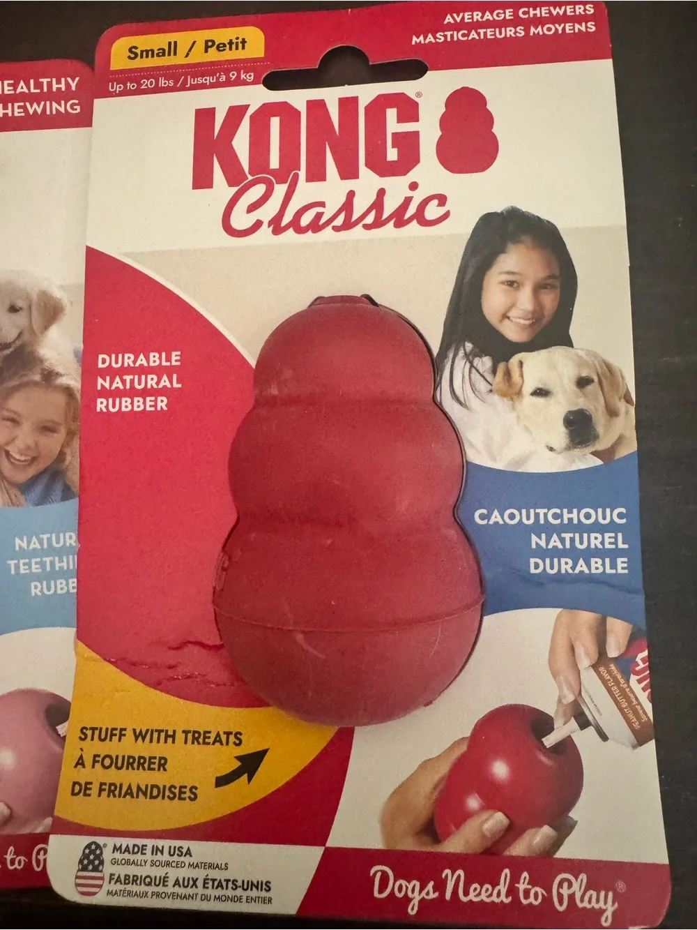 New Bundle of 3 KONG Puppy & Classic Dog Toys - Natural Rubber for your Pup